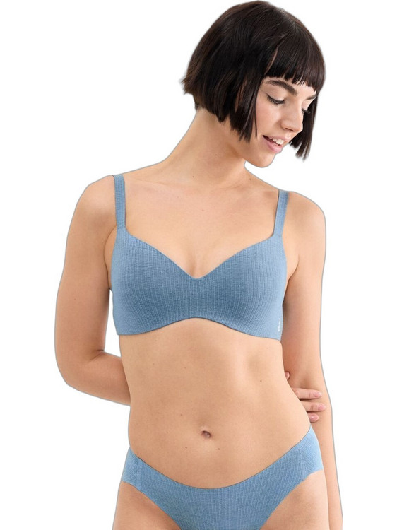 Sloggi Zero Feel Pure Σουτιέν Push Up χωρίς Μπανέλα Μπλε 10228795-6749