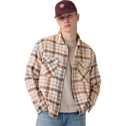 Levi's Ανδρικό Πουκάμισο Βαμβακερό Καρό Μακρυμάνικο Κανονική Γραμμή Overshirt Μπεζ 0085P-0000