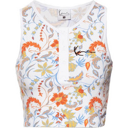 Karl Kani Γυναικείο Καλοκαιρινό Crop Top Λευκό KW222-009-3