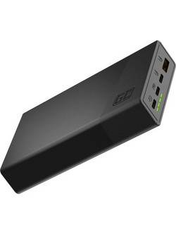 Green Cell PowerPlay20S Power Bank 20000mAh 22.5W με Θύρα USB-A & 3 Θύρες USB-C Black
