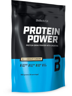 Biotech USA Power White Chocolate Πρωτεΐνη Ορού Γάλακτος Γράμμωσης Χωρίς Λακτόζη & Γλουτένη 500gr