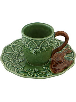Bordallo Pinheiro Ελάφι Woods Φλιτζάνι Espresso & Ελληνικού Καφέ Κεραμικό Πράσινο Καφέ 90ml 65027279
