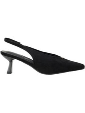 Happy Corner Γόβες Slingback με Λεπτό Χαμηλό Τακούνι Μαύρες MS17015