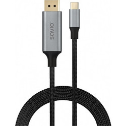 SAVIO CL-208 Braided USB-A to USB-C 2m Black Grey