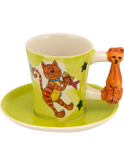WM Collection Σετ Φλιτζάνια Espresso & Ελληνικού Καφέ Πορσελάνης Πολύχρωμα 125ml 6τμχ N396