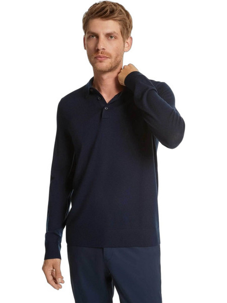 Michael Kors Ανδρική Μπλούζα Polo Μακρυμάνικη Navy Μπλε CF260727AP