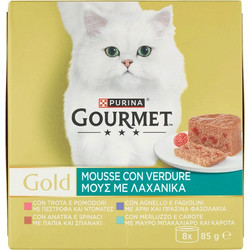 Purina Gourmet Gold Mouse with Vegetables, Meat & Fish 8x85gr