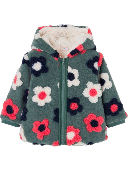 Boboli Παιδική Ζακέτα Fleece με Κουκούλα και Φερμουάρ Πράσινο Mint 334145-4769