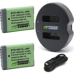 Wasabi BB-NB13L Kit Διπλός Φορτιστής Συμβατός με Canon