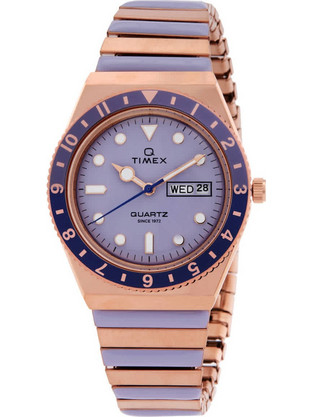 Timex Γυναικείο Ρολόι με Μωβ Ροζ Χρυσό Καουτσούκ Λουράκι TW2W87700