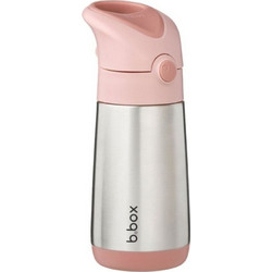 B.Box Blush Crush Παιδικό Παγούρι Θερμός Ανοξείδωτο BPA Free με Καλαμάκι Ασημί Ροζ 350ml