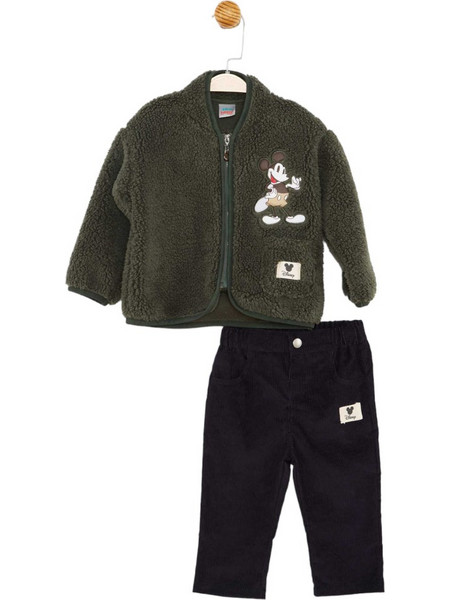Cimpa Mickey Mouse Βρεφικό Σετ για Αγόρι Χειμωνιάτικο Χακί Μαύρο MC21148