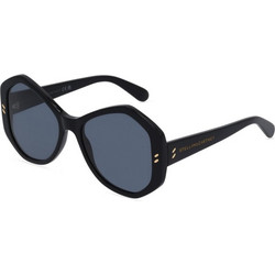 Stella McCartney SC40056I-01A Γυναικεία Γυαλιά Ηλίου Πολυγωνικά Κοκάλινα Μαύρα με Μαύρο Φακό