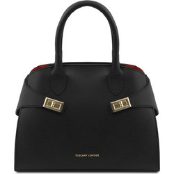 Tuscany Leather Γυναικεία Τσάντα Χειρός από Δερματίνη Μαύρη TL142673