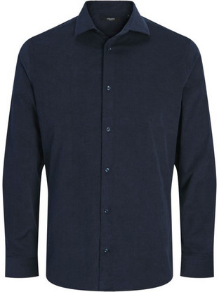 Jack & Jones Ανδρικό Πουκάμισο Κοτλέ Μακρυμάνικο Κανονική Γραμμή Overshirt Navy Μπλε 12301141