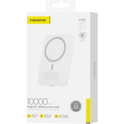 Foneng PX131 Wireless Magsafe Power Bank 10000mAh 22.5W με Θύρα USB-C Power Delivery Silver