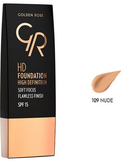Golden Rose HD Hight Definition 109 Taupe Liquid Foundation SPF15 30ml