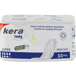 Kera Lady Super Σερβιέτες Ακράτειας 7 Σταγόνες 10τμχ