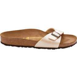 Birkenstock Madrid Δερμάτινα Γυναικεία Σανδάλια Ανατομικά Λευκά Χρυσά 940153
