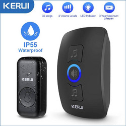 Wireless Doorbell KERUI M525 - Ασύρματο Κουδούνι Πόρτας με ένα Πομπό και ένα Δέκτη - BLACK