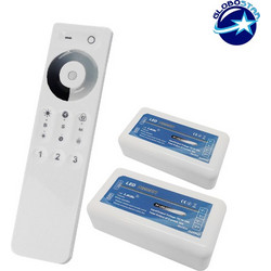 GLOBOSTAR(R) 04138 CORE Dimmer 2CH DC 12-24V 24A 576W Max IP20 - RF 2.4GHz Ασύρματο Χειριστήριο Αφής 2 Ζώνων - M8.5xΠ4.5xΥ2.5cm