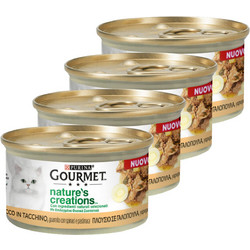 Purina Gourmet Nature's Creations Adult with Turkey, Wild Carrot & Spinach in Gravy 4x85gr