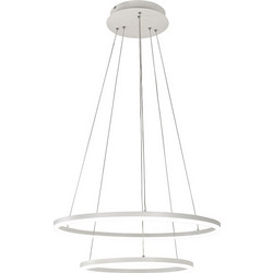 Fabas Luce Giotto Κρεμαστό Φωτιστικό Οροφής Δίφωτο LED με Θερμό Λευκό Φως Λευκό 3508-45-102