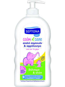 Septona Calm n' Care με Βάλσαμο & Αλόη Παιδικό Σαμπουάν & Αφρόλουτρο 500ml