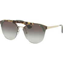 Prada 53US SZ60A7 Γυναικεία Γυαλιά Ηλίου Στρογγυλά Μεταλλικά Χρυσά Ταρταρούγα με Γκρι Polarized Φακό