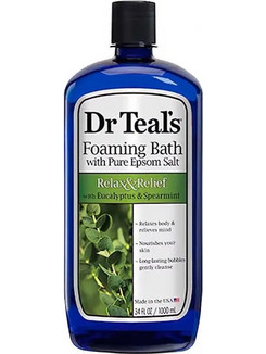 Dr Teals Pure Epsom Salt Eucalyptus Foaming Bubble Bath 1lt