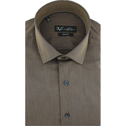 Versace 19V69 Taranto 11.26 Ανδρικό Πουκάμισο Βαμβακερό Μακρυμάνικο Κανονική Γραμμή Καφέ