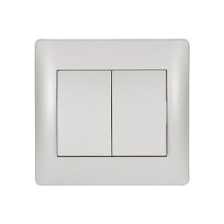 Διακόπτης Διπλός Κομμυτατέρ 10Α Metallic Λευκό