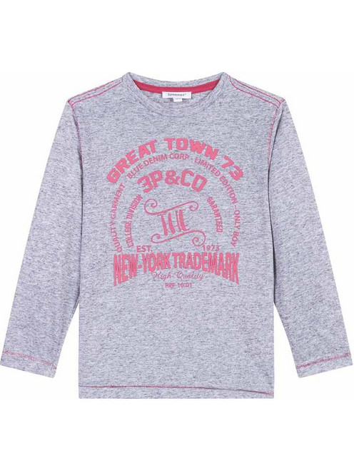 3 Pommes Παιδικό T-Shirt Μακρυμάνικο Γκρι 3K10125
