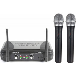 Vonyx STWM712 VHF Σετ 2 Ασύρματα Μικρόφωνα Χειρός XLR / 6.35mm