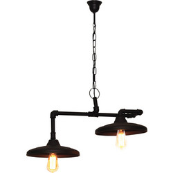 Home Lighting Pipes Κρεμαστό Φωτιστικό Οροφής Δίφωτο E27 Καφέ 77-2249