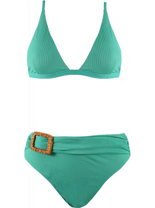 Gsecret Bikini Set Τριγωνάκι με Ενίσχυση Ψηλόμεσο Πράσινο C9156-14043