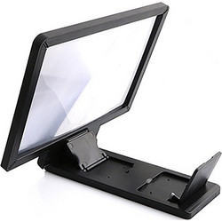 F1 Mobile Phone 3D Screen Amplifier Magnifying Glass HD Stand for Video Bicycle Holder Car Holder Universal - Black