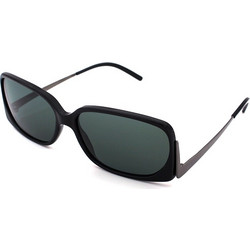 Loewe SLW526 700 Γυναικεία Γυαλιά Ηλίου Ορθογώνια Κοκάλινα Μεταλλικά Μαύρα με Μαύρο Polarized Φακό