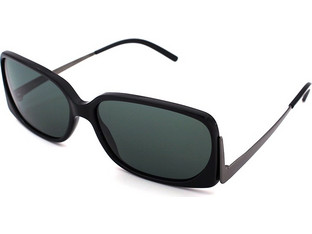 Loewe SLW526 700 Γυναικεία Γυαλιά Ηλίου Ορθογώνια Κοκάλινα Μεταλλικά Μαύρα με Μαύρο Polarized Φακό