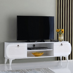 Multihome Έπιπλο Τηλεόρασης Ξύλινο Λευκό Μ165xΠ35xΥ50cm Bukres 951-027-0060