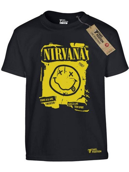 Takeposition Nirvana Come As You Are Παιδικό T-Shirt Κοντομάνικο Μαύρο 801-7530