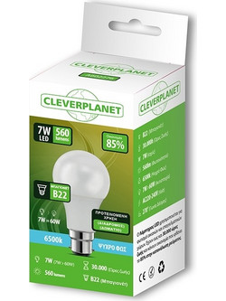 Cleverplanet Λάμπα Led 7W/Β22 Ψυχρό Φως