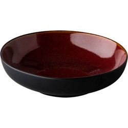 Πιάτο Pasta Speckle QU90001 D22cm Black - Red Q Authentic Πορσελάνη