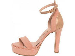 Smart Cronos Γυναικεία Πέδιλα Suede Nude με Λεπτό Ψηλό Τακούνι και Φιάπα 6816