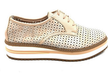 Tsitsivas Γυναικεία Oxford TSITSIVAS 1504 Δερμάτινα Nude