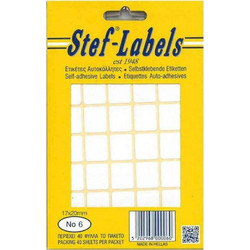 Αυτοκόλλητες Ετικέτες Stef Λευκές Νο6 17x20mm