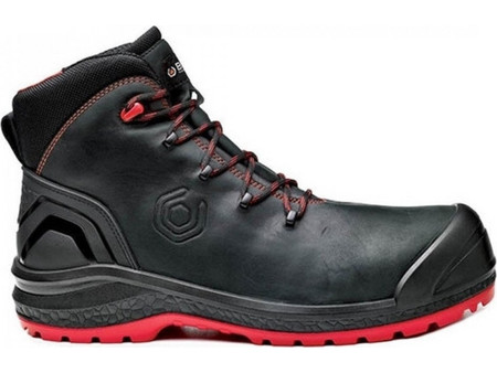 Base Be-Uniform Top Μποτάκια Ασφαλείας S3 Αδιάβροχα Μαύρα Κόκκινα
