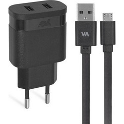 Rivacase Lightning Cable & 2x USB Wall Adapter Black VA4122BD1