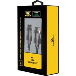 Cablexpert Καλώδιο HDMI 2.1 Braided HDMI Male to HDMI Male 1m Black