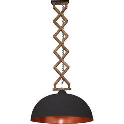 Home Lighting Up-Down Κρεμαστό Φωτιστικό Οροφής Μονόφωτο E27 Καφέ Φ60cm 77-3096